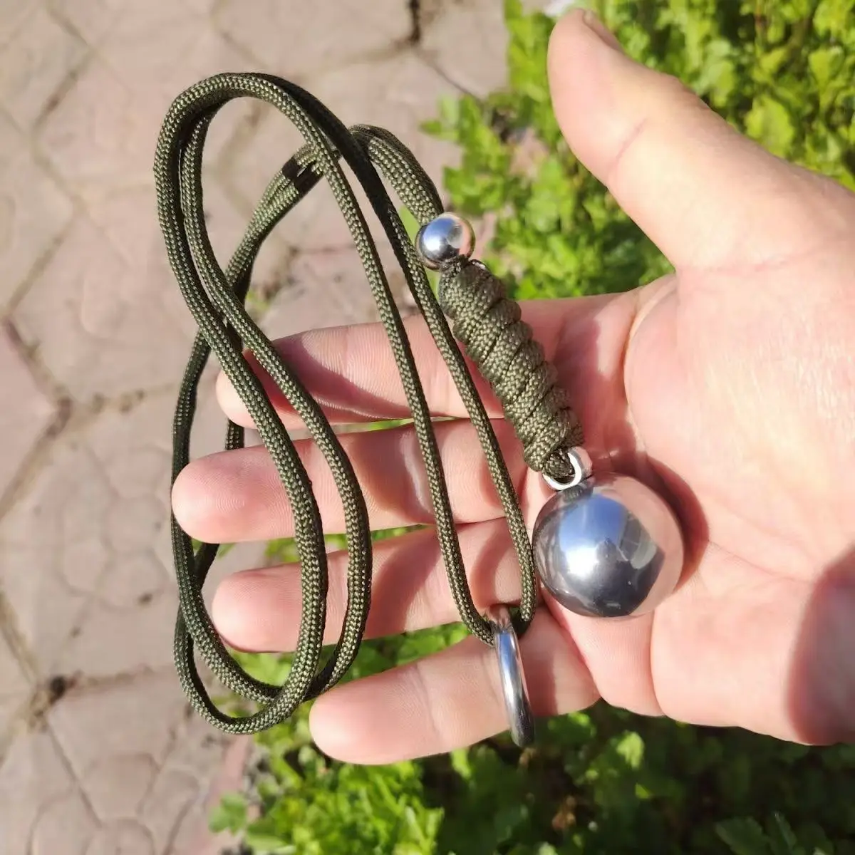 Ball Pendant Self Defense Gadgets Personal Security Protection Tool Supplies For Women Men Stainless Steel thumbnail 2