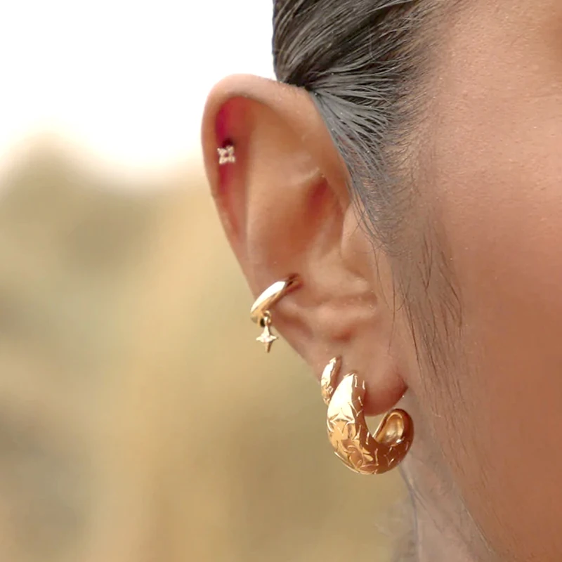 Minimalist Ear Cuff Plated 24K Gold 925 Silver Fashion Crystal Clip Earrings For Women No Piercing Fake Earrings Fine Jewelry thumbnail 6