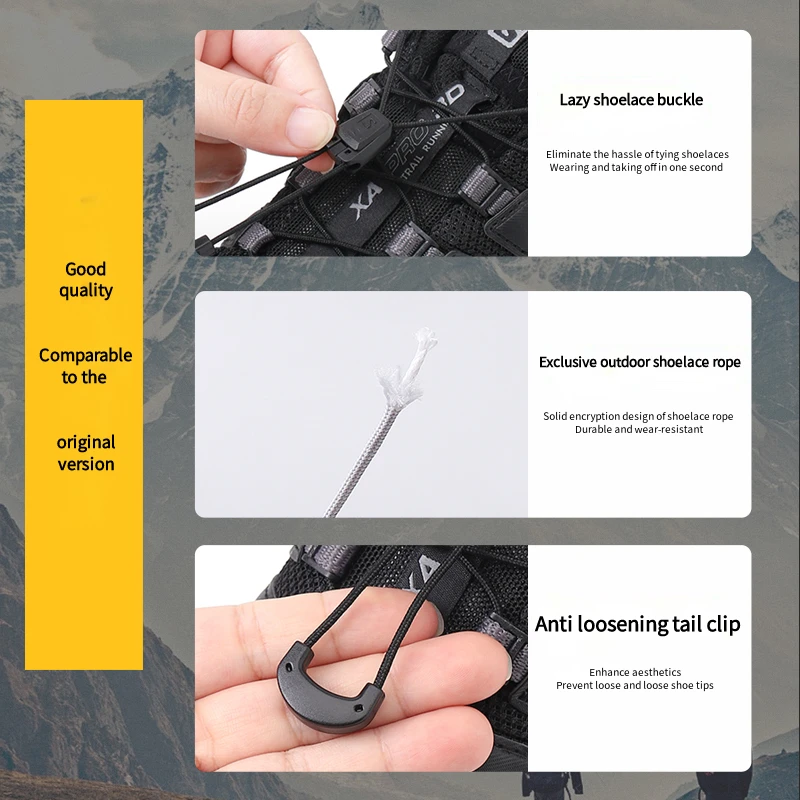 Quicklace Kit / Footwear Lace Replacement Accessory / No tie Shoelaces Round Tennis Shoe laces Quality Running Sneaker Shoelaces thumbnail 4