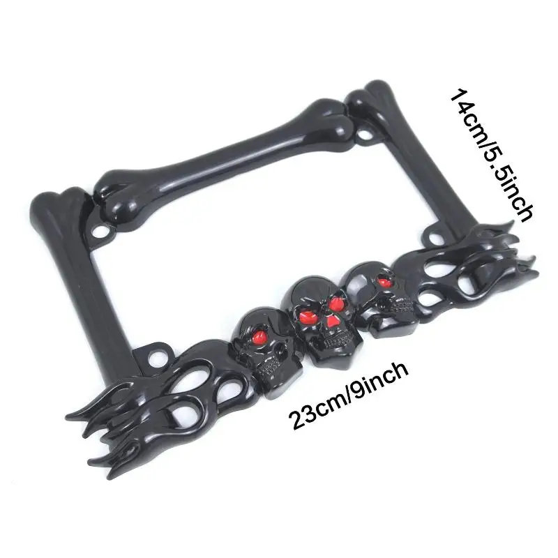 Skull Head Plastic Sport License Plate Frame For Motorcycle Scooters Skull Head Accessory Decoration thumbnail 3