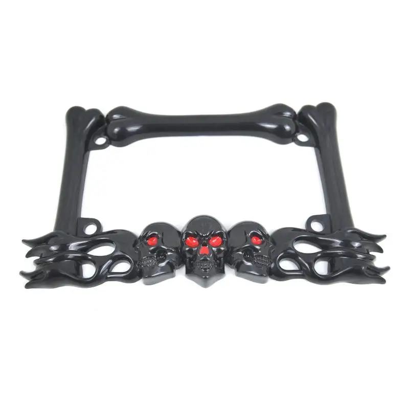 Skull Head Plastic Sport License Plate Frame For Motorcycle Scooters Skull Head Accessory Decoration thumbnail 4