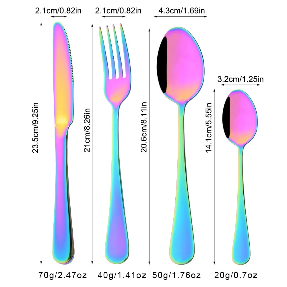 24Pcs Tableware Dinnerware Set Western Gold Cutlery Set Stainless Steel Fork Knife Teaspoon Dinner Kitchen Flatware Set thumbnail 3