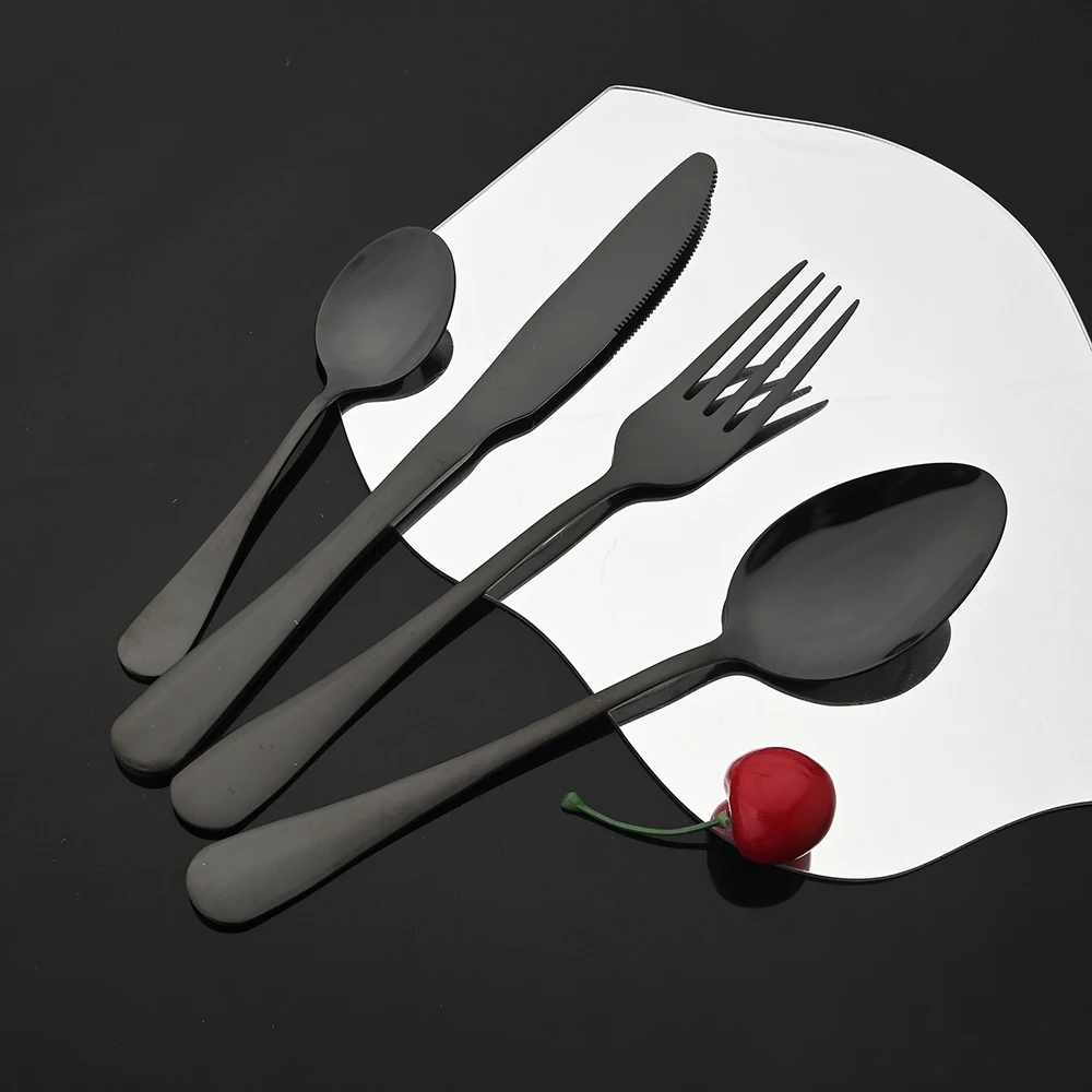 24Pcs Tableware Dinnerware Set Western Gold Cutlery Set Stainless Steel Fork Knife Teaspoon Dinner Kitchen Flatware Set thumbnail 5