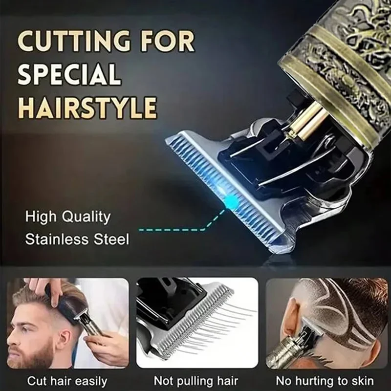 New！T9 Electric Hair Trimmer/Accessories | USB Professional Shaver | 0mm Bald Fade Cutting Machine Portable for Men Home Haircut thumbnail 5