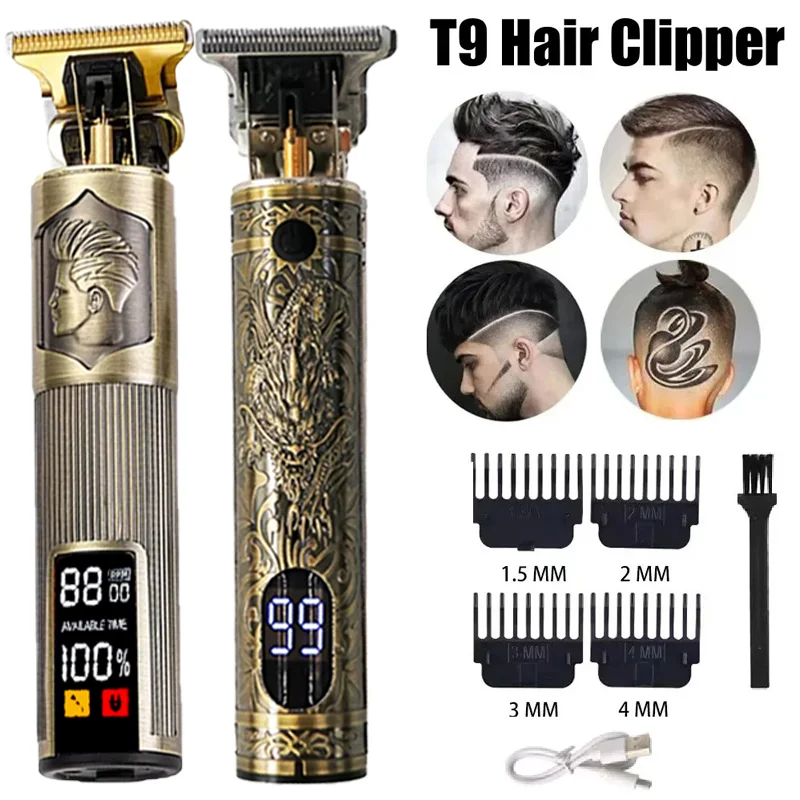 New！T9 Electric Hair Trimmer/Accessories | USB Professional Shaver | 0mm Bald Fade Cutting Machine Portable for Men Home Haircut thumbnail 3