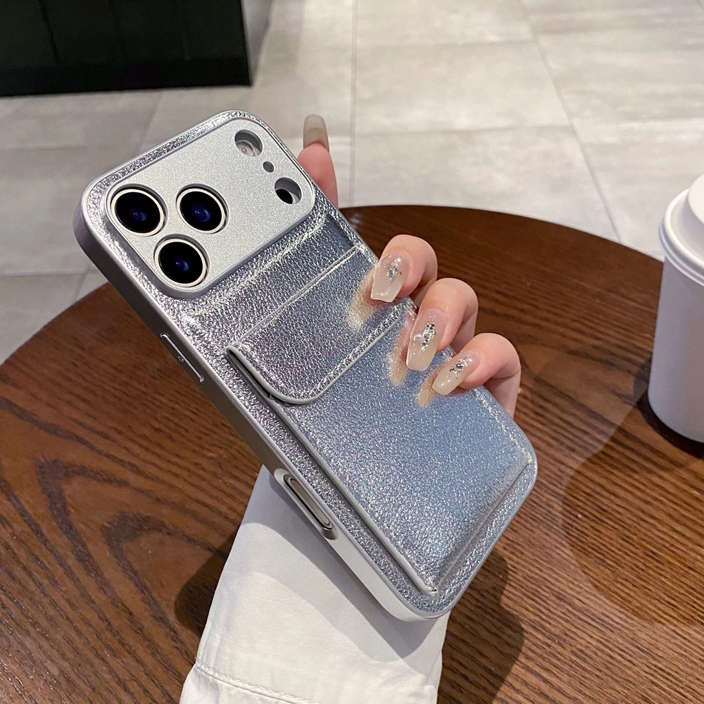 Card Slot Wallet PU Leather Bracket Case For iPhone 17 ProMax 17air 14 15 16 Plus 17 11 12 13 Pro Max Business Photo Clip Cover thumbnail 5