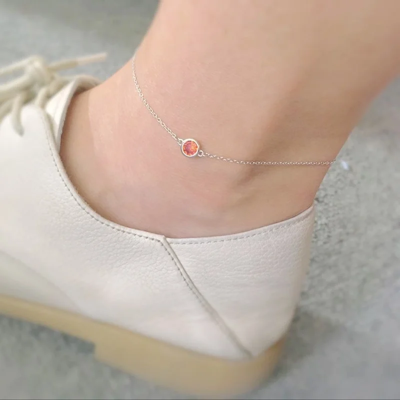925 Sterling Silver Chain Round CZ Charm Foot Jewelry Anklet for Women Girls Leg bracelet cheville enkelbandje halhal tobillera thumbnail 3