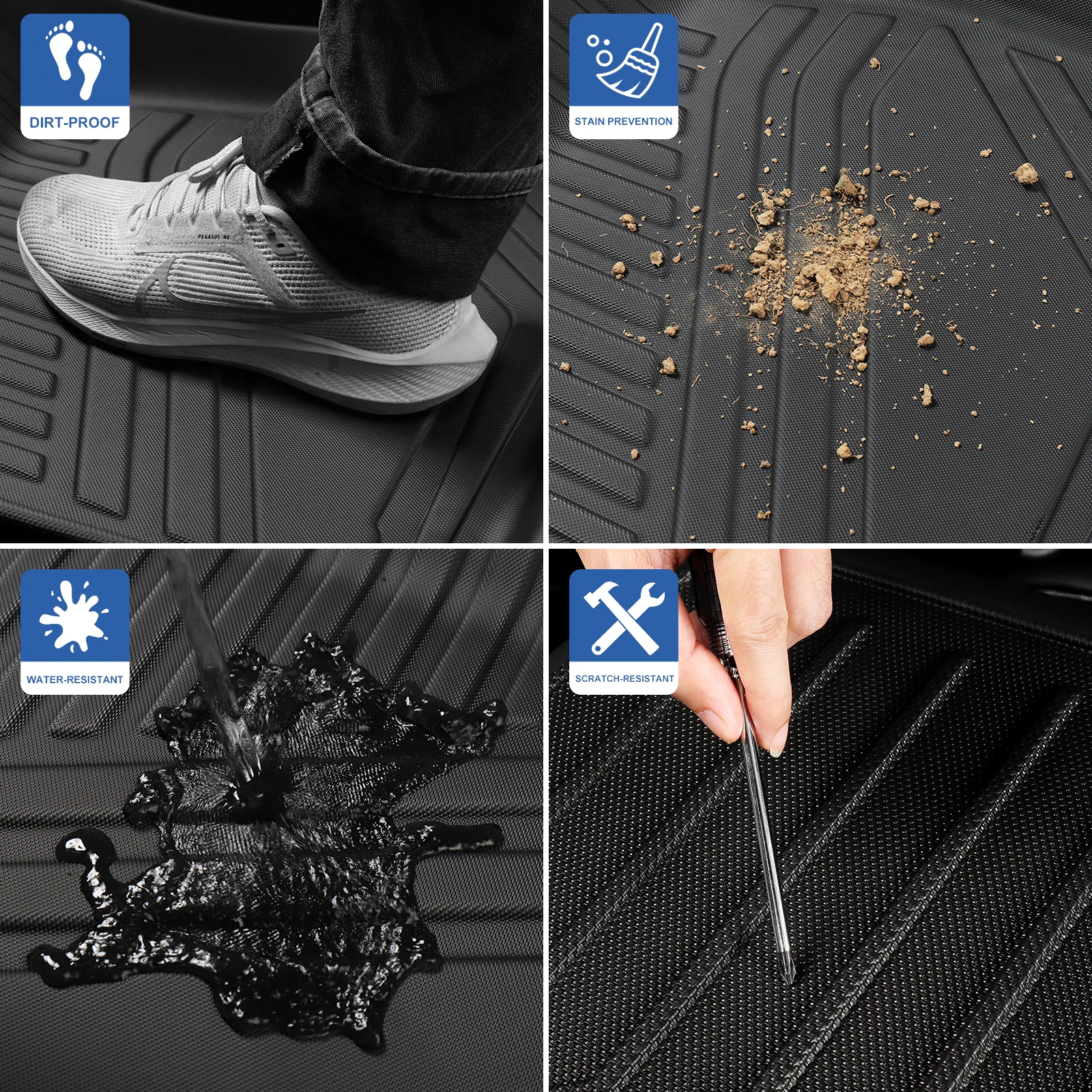 for MG 4 MG4 EV 2022 2023 2024 Car Floor Mats Trunk Pad TPE 3D Foot Pad All Weather Auto Accessories Black thumbnail 6