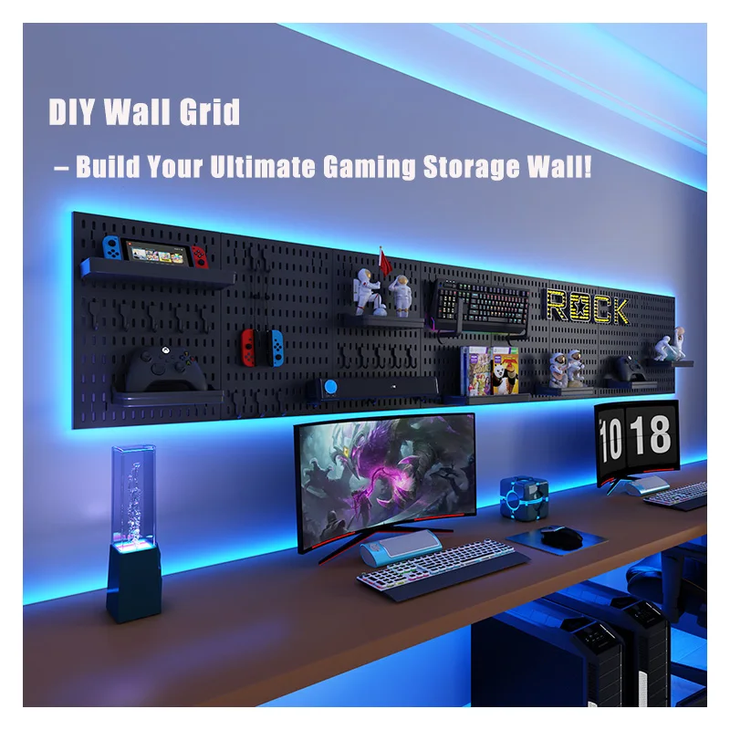 Multifunctional Pegboard Wall Organizer - No Drill Hole Storage Shelf for Bathroom, Entryway, Kitchen thumbnail 2