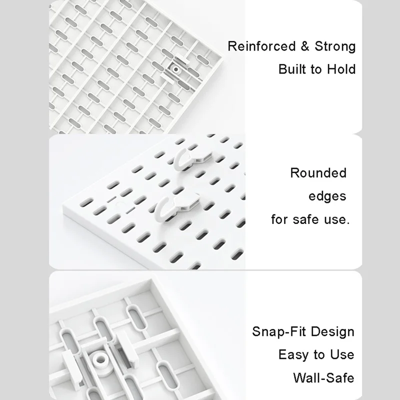 Multifunctional Pegboard Wall Organizer - No Drill Hole Storage Shelf for Bathroom, Entryway, Kitchen thumbnail 5