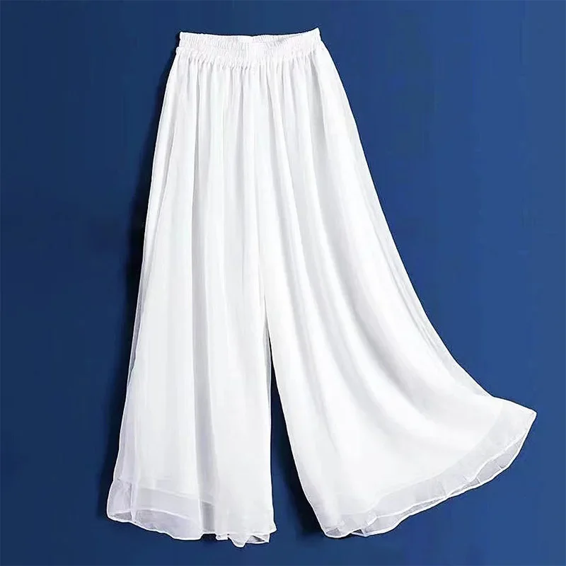 Classica Dancer Trousers Summer Chiffon Wide Leg Pants Two Layer Dance Practice Clothes Loose Dancing Pants for Women Yoga Pants thumbnail 4