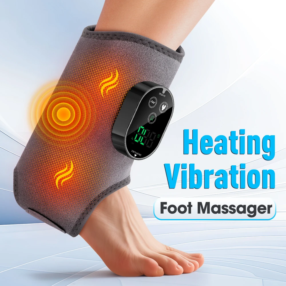 New Electric 3-in-1 Ankle Calf Foot Vibration Heated Massager 6 Level Hot Compress Massage Wrist Ankle Brace Leg Hand Foot Relax thumbnail 2