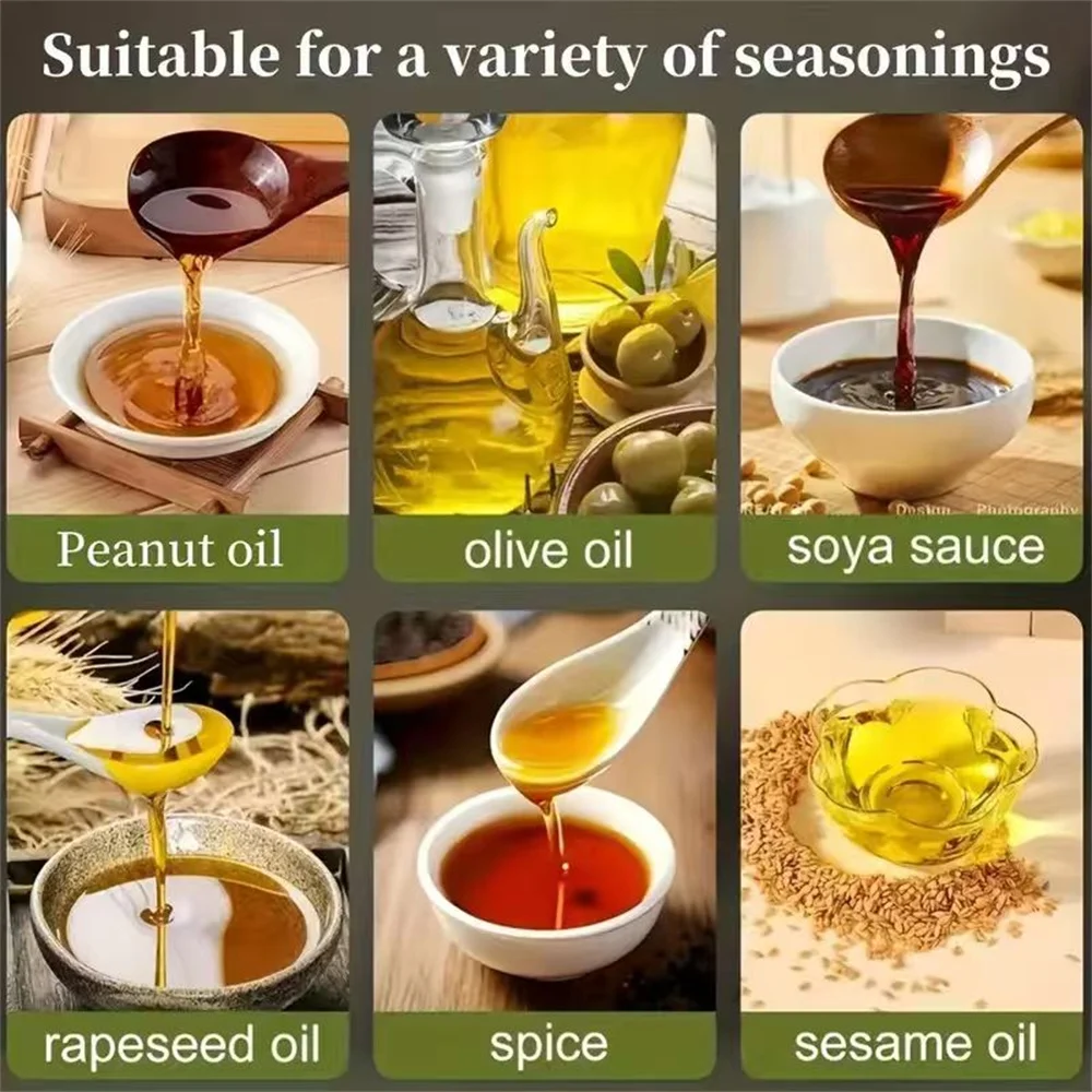 470 ml Oil Sprayer for Cooking,2-in-1 Olive Oil Dispenser and Oil Spray Bottle,Oil Spray with Stickers,Thick Glass Spray Bottle thumbnail 6