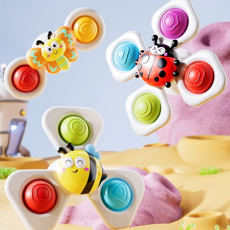 Suction Cup Spinning Cartoon Animal、Insects Spinner Toys Baby High Chair Window Gyro Stress Reliever Kids Bath Toys Gift thumbnail 2