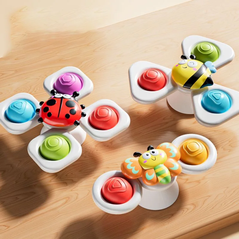 Suction Cup Spinning Cartoon Animal、Insects Spinner Toys Baby High Chair Window Gyro Stress Reliever Kids Bath Toys Gift thumbnail 5