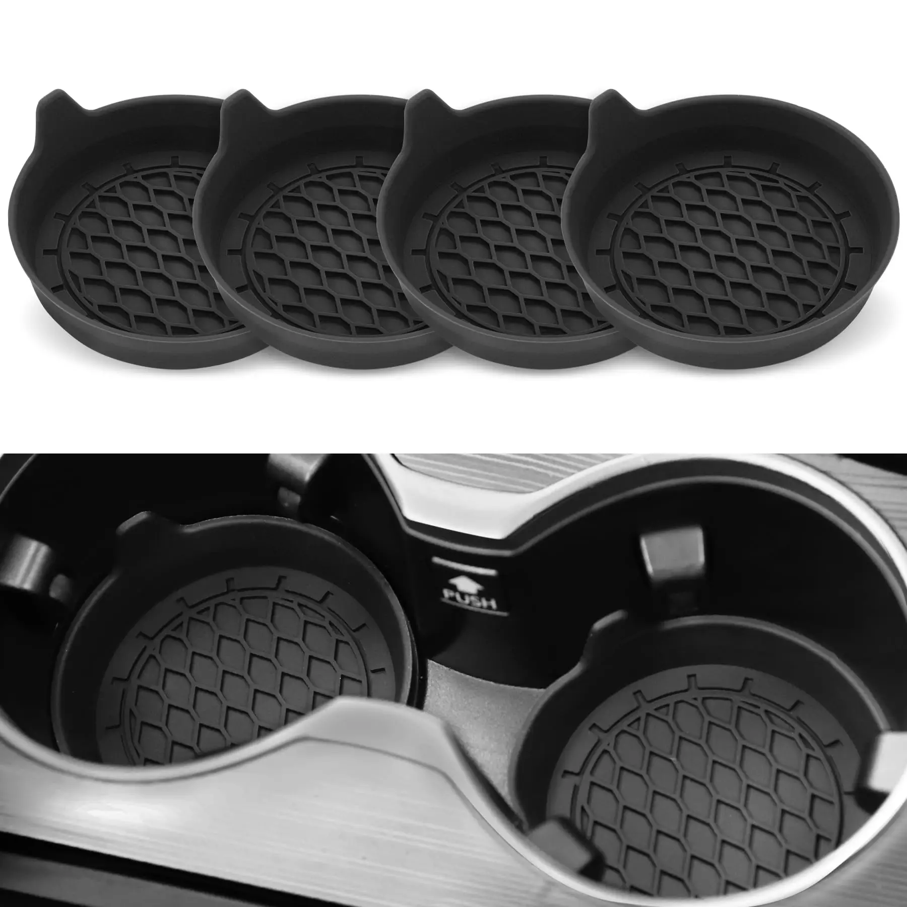 Diameter 8 cm soft silicone car coaster non-slip cup holder waterproof, non-slip and anti-spill General automotive interior acce