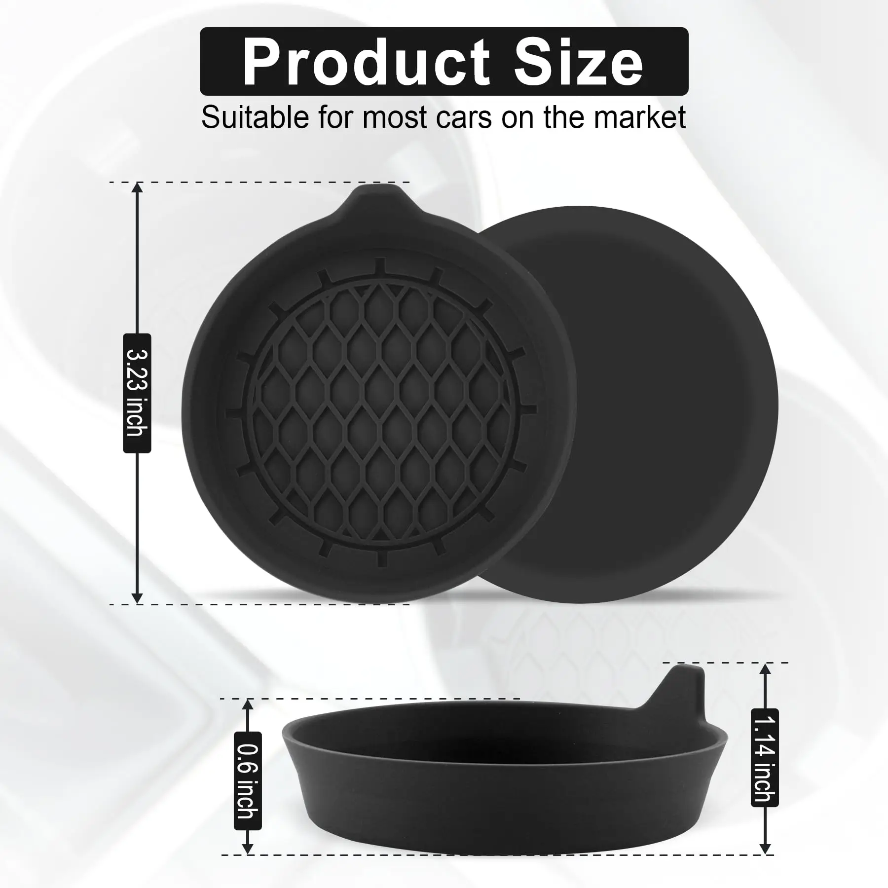 Diameter 8 cm soft silicone car coaster non-slip cup holder waterproof, non-slip and anti-spill General automotive interior acce thumbnail 6