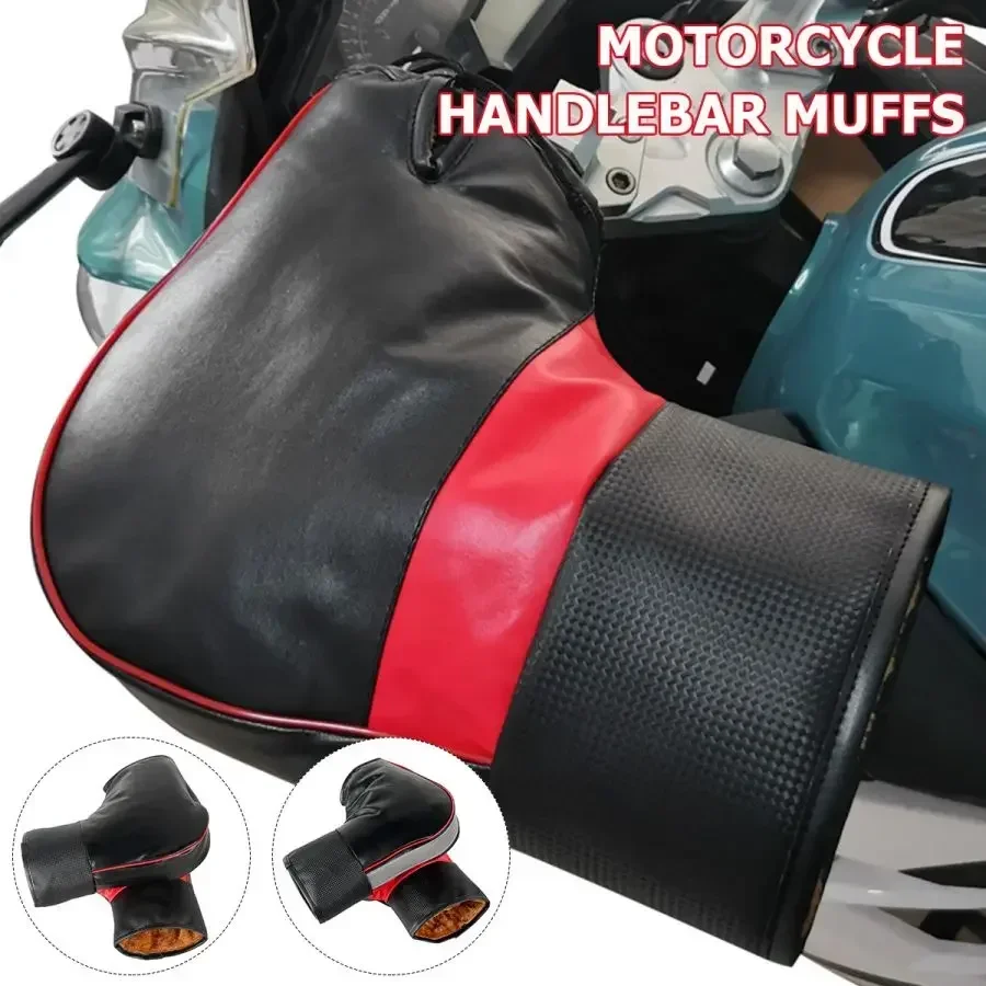 Motorcycle Handlebar Muffs Thick Warm Rainproof Windproof Hand Protector Cover Grip For Winter Riding Commute Gear thumbnail 2