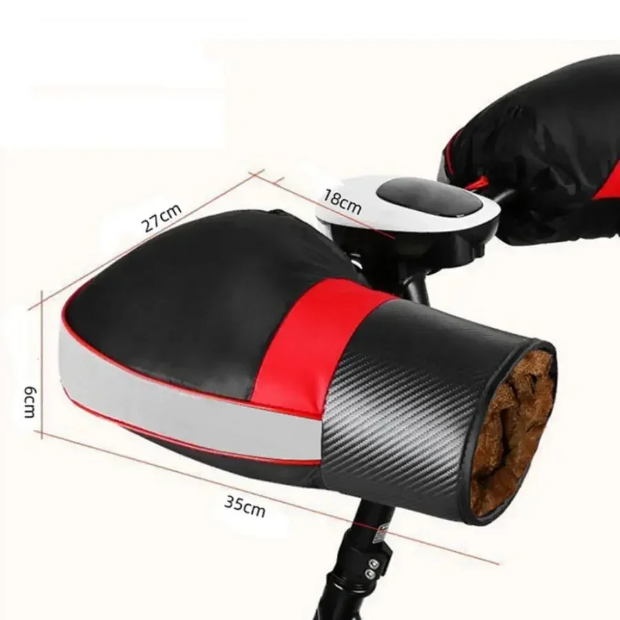 Motorcycle Handlebar Muffs Thick Warm Rainproof Windproof Hand Protector Cover Grip For Winter Riding Commute Gear thumbnail 5