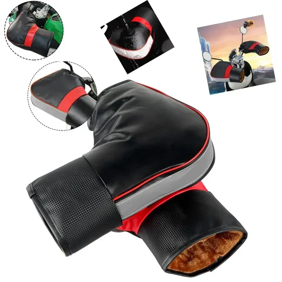 Motorcycle Handlebar Muffs Thick Warm Rainproof Windproof Hand Protector Cover Grip For Winter Riding Commute Gear thumbnail 4