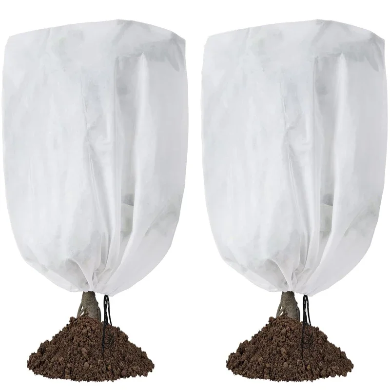 Plant Protection and Warmth Covers Winter Plant Cold-proof Cover Drawstring Zipper Fixed Non-woven Fabric Casing Outdoors Garden thumbnail 6