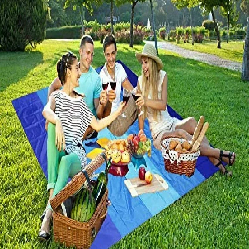 Extra Large 1set Waterproof Sandproof Beach Mat Travel Hiking Sports Blanket Outdoor Picnic Portable Mat thumbnail 2