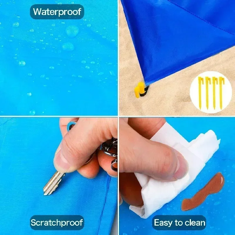 Extra Large 1set Waterproof Sandproof Beach Mat Travel Hiking Sports Blanket Outdoor Picnic Portable Mat thumbnail 4