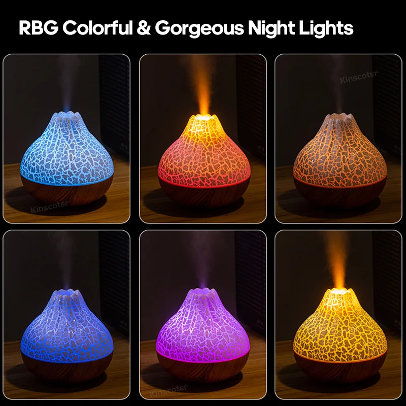 Creative Volcano Air Humidifier Desktop Electric USB Humidificadore Water Mist Diffuser Purifier Air Freshener thumbnail 4