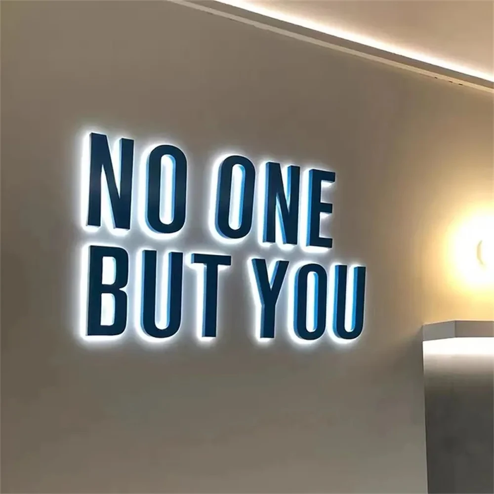 Custom LED Illuminated 3D Stainless Steel Metal Letters Business Logo Backlit Sign for Storefront Company Bar Outdoor Signage thumbnail 6