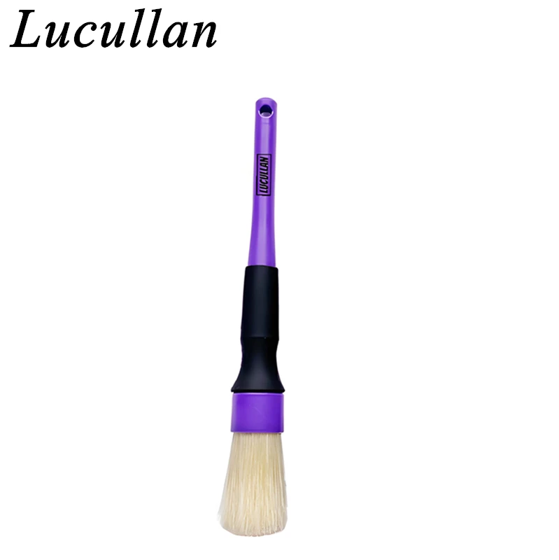 Lucullan 2-Piece Detailing Brush Set Premium  Natural Boar's Hair For Exterior Synthetic Hair For Interior thumbnail 2