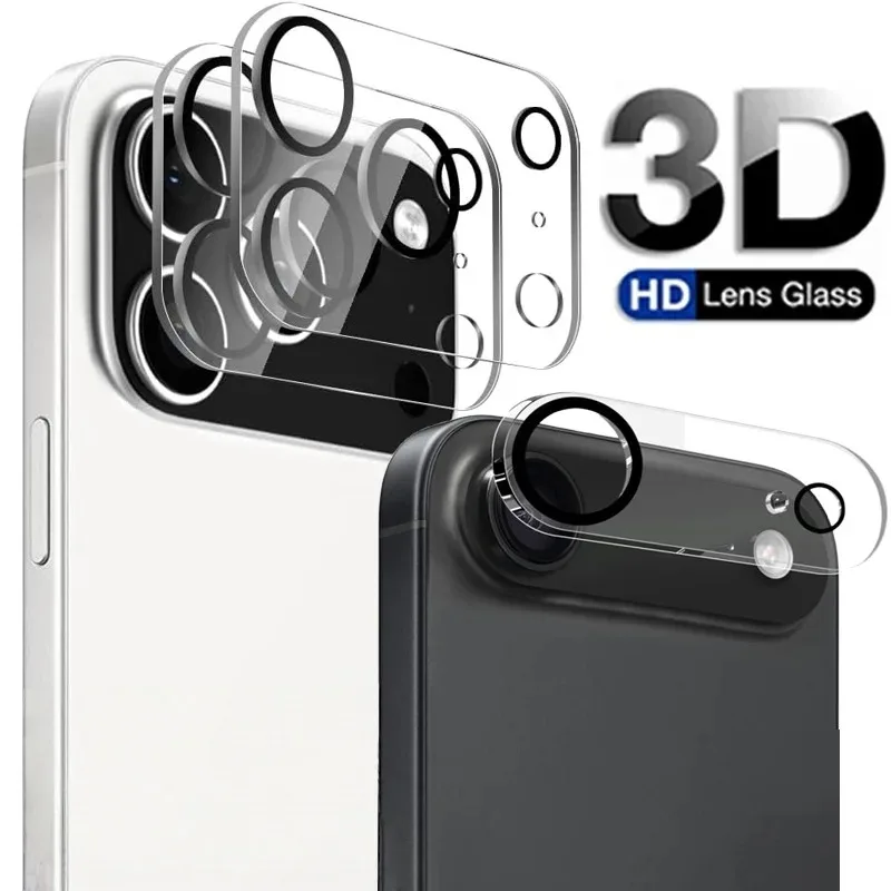 1-5 pieces tempered glass for iPhone 17 16 15 14 13 Pro Max Plus Mini camera lens protector black circle screen protector lens f thumbnail 6