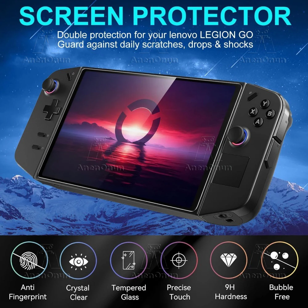 Legion Go Tempered Glass Screen Protector 9H Hardness Shatterproof Anti-Scratch Anti-Fingerprint 2.5D Arc Edge HD Bubble-Free thumbnail 3