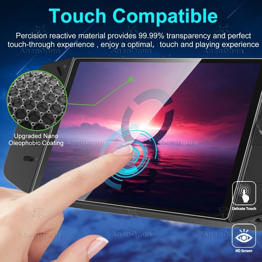 Legion Go Tempered Glass Screen Protector 9H Hardness Shatterproof Anti-Scratch Anti-Fingerprint 2.5D Arc Edge HD Bubble-Free thumbnail 5