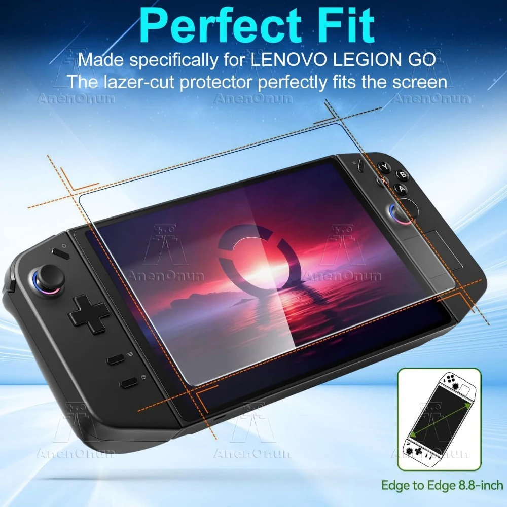 Legion Go Tempered Glass Screen Protector 9H Hardness Shatterproof Anti-Scratch Anti-Fingerprint 2.5D Arc Edge HD Bubble-Free thumbnail 2