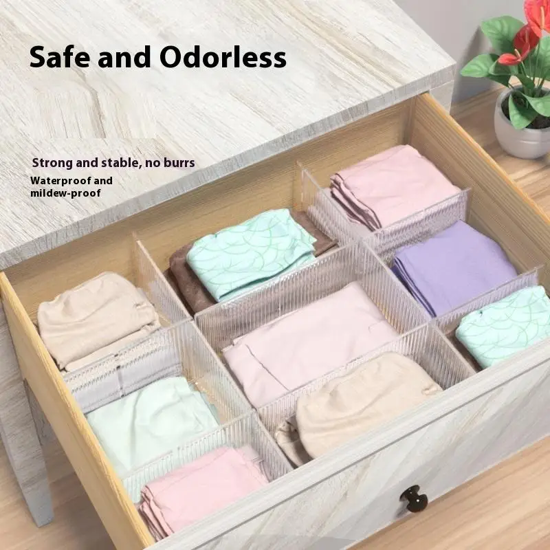 Drawer Dividers DIY Adjustable Free Combination Partition Storage Shelves Wardrobe Closet Separator Underwear Socks Storage thumbnail 3