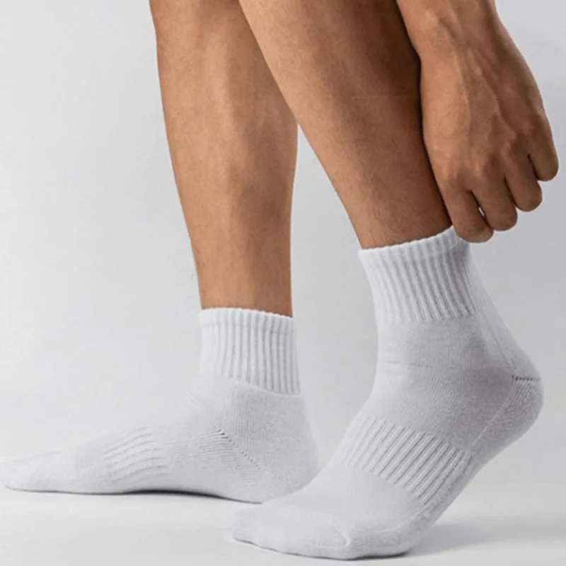 10/20 Pairs Neutral Solid Color Round Neck Socks Spring Summer Sweat Absorbing Breathable Soft Comfortable Couple Sports Socks thumbnail 2