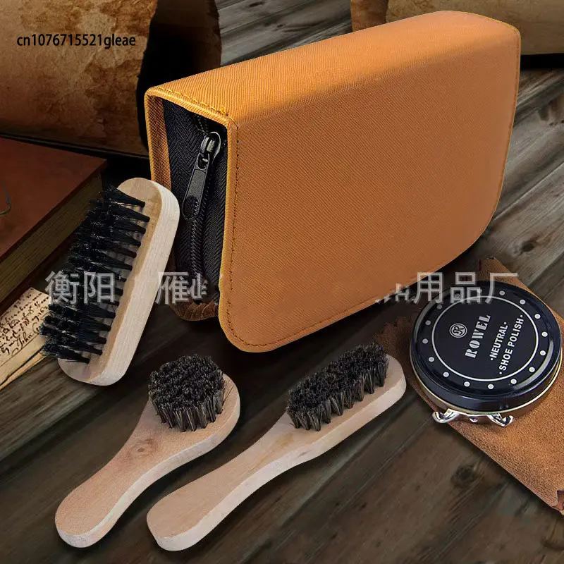 1set Leather Shoes Polish Set Brush Cleaning Kit Keep Shiny Clean Tools for Leather Shoes Care Kit Portable for Boots Sneakers thumbnail 3