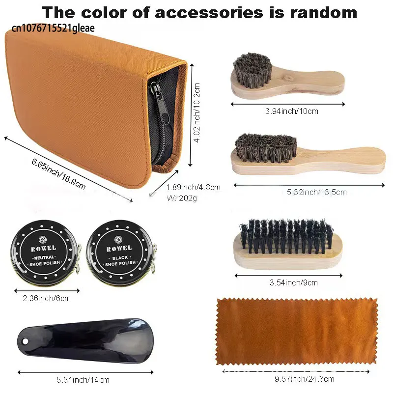 1set Leather Shoes Polish Set Brush Cleaning Kit Keep Shiny Clean Tools for Leather Shoes Care Kit Portable for Boots Sneakers thumbnail 6