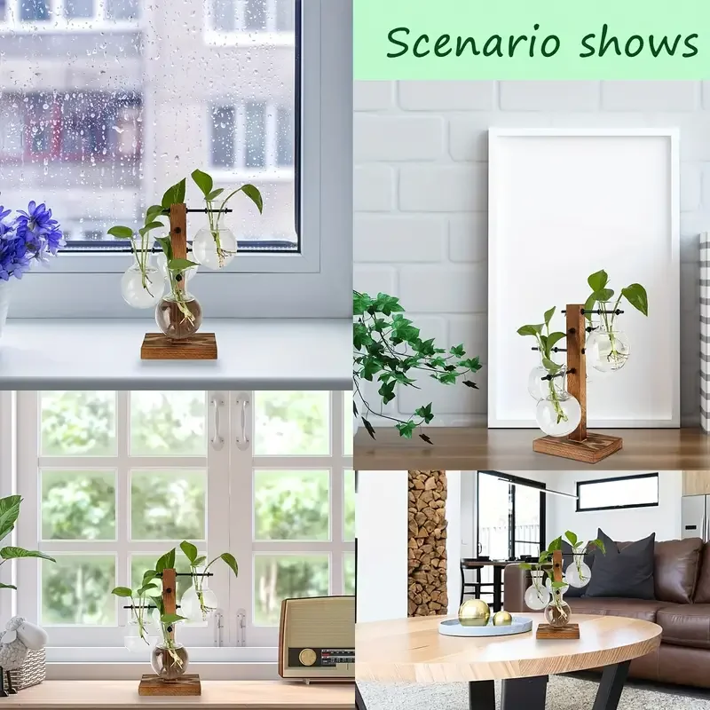 Hydroponic Plant Glass Vase, Modern Desktop Plant Terrarium Planter Bulb Water Planting Propagation Planters Hydroponics Plants thumbnail 3
