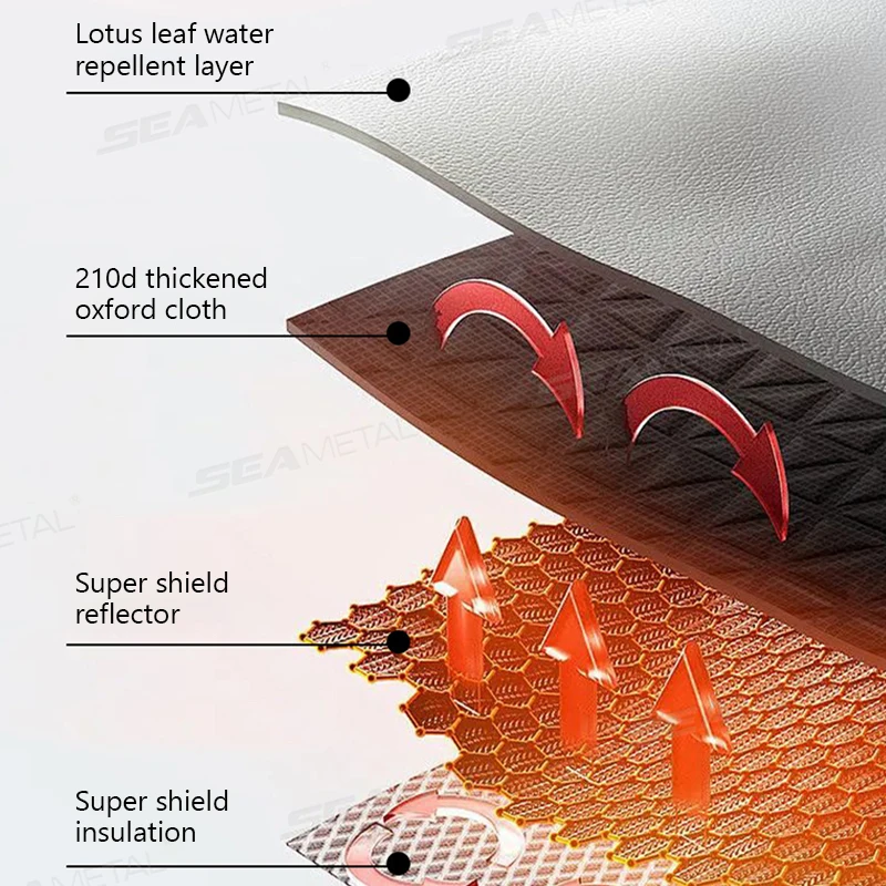 SEAMETAL Universal XL Motorcycle Cover Waterproof 210D Oxford Cloth Outdoor Indoor Scooter Covers for All Season UV Protection thumbnail 4