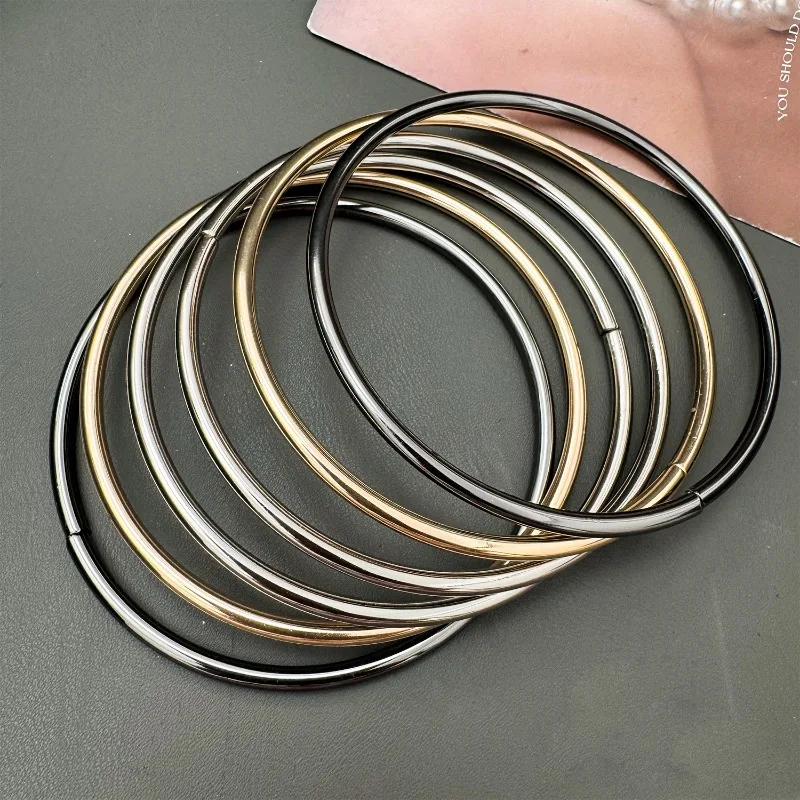 1-5PCS 2025 New Round Metal Handle For Handbags DIY Bag Accessory Bag Strap Gold Silver Purse Frame Luggage Hardware thumbnail 4