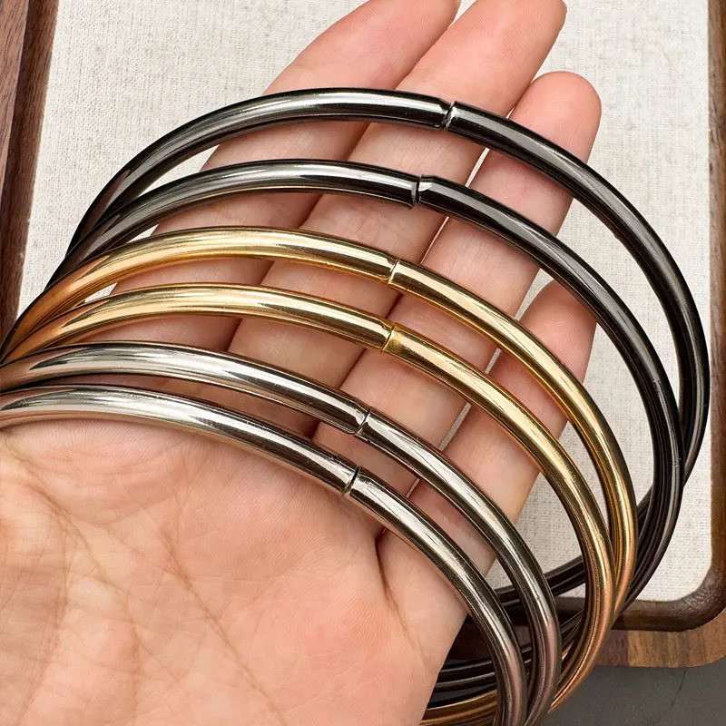1-5PCS 2025 New Round Metal Handle For Handbags DIY Bag Accessory Bag Strap Gold Silver Purse Frame Luggage Hardware thumbnail 6