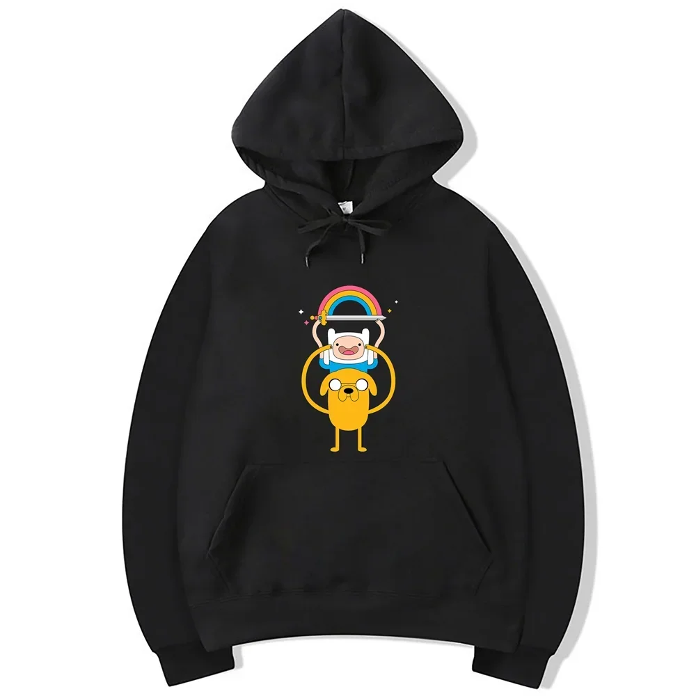 Adventure Time Animation TV Series Jake Cartoon Pattern Pullover for Men and Women Harajuku Fashion Street Clo HipHop Harajuku thumbnail 2