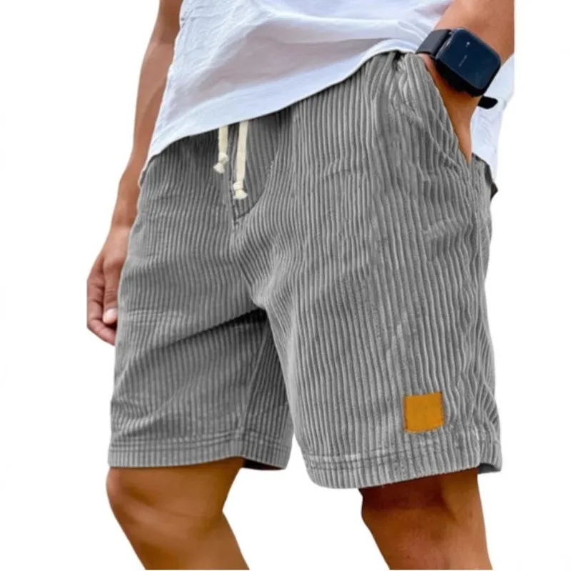 Men's Retro Corduroy Casual Shorts Men Fashion Solid Sweatpants Harajuku Corduroy Short Pants New Men Clothing Roupas thumbnail 4