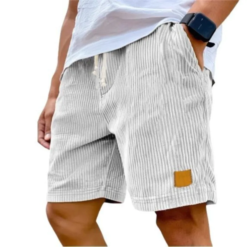 Men's Retro Corduroy Casual Shorts Men Fashion Solid Sweatpants Harajuku Corduroy Short Pants New Men Clothing Roupas thumbnail 5