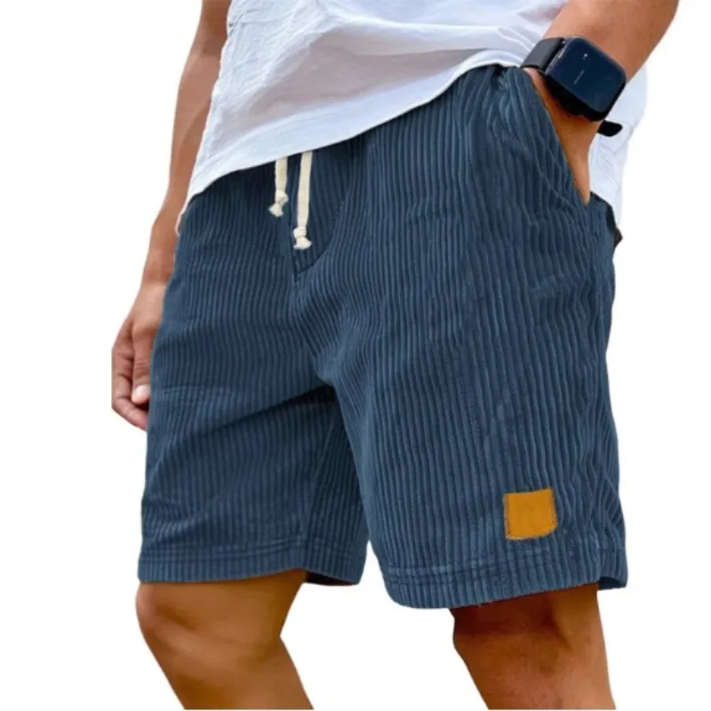 Men's Retro Corduroy Casual Shorts Men Fashion Solid Sweatpants Harajuku Corduroy Short Pants New Men Clothing Roupas thumbnail 2
