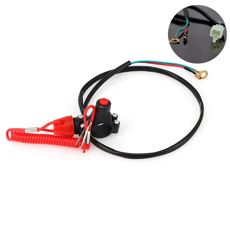 Motorcycle Emergency Kill Stop Switch For Pocket Mini Dirt Bike ATV 4 Wheeler Quad Moto Go Kart With Safety Tether Lanyard