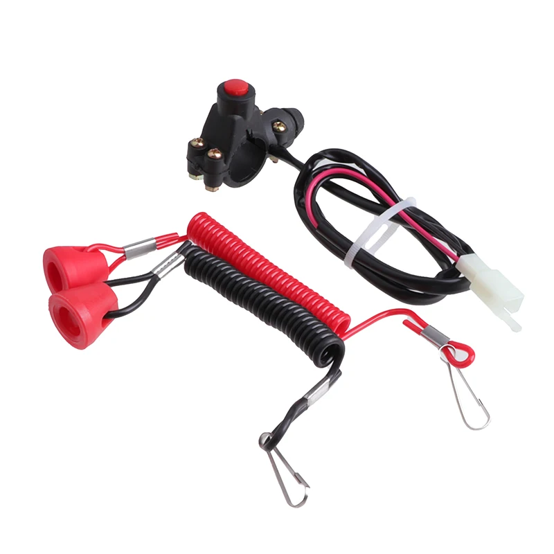 Motorcycle Emergency Kill Stop Switch For Pocket Mini Dirt Bike ATV 4 Wheeler Quad Moto Go Kart With Safety Tether Lanyard thumbnail 6