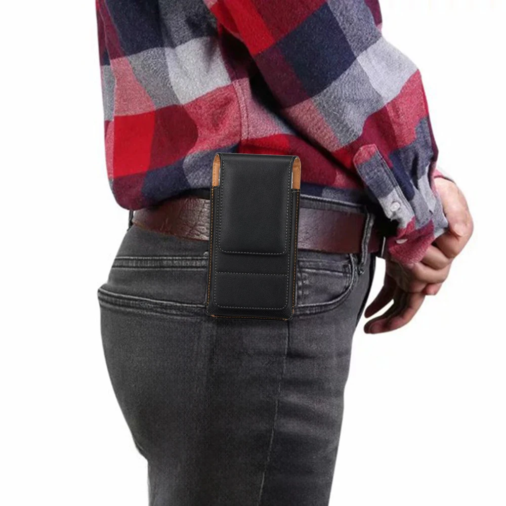 Universal Magnetic Leather Phone Belt Clip Case For iPhone Samsung Xiaomi 360 Degree Rotating Waist Bag Vertical Holster Cover thumbnail 6