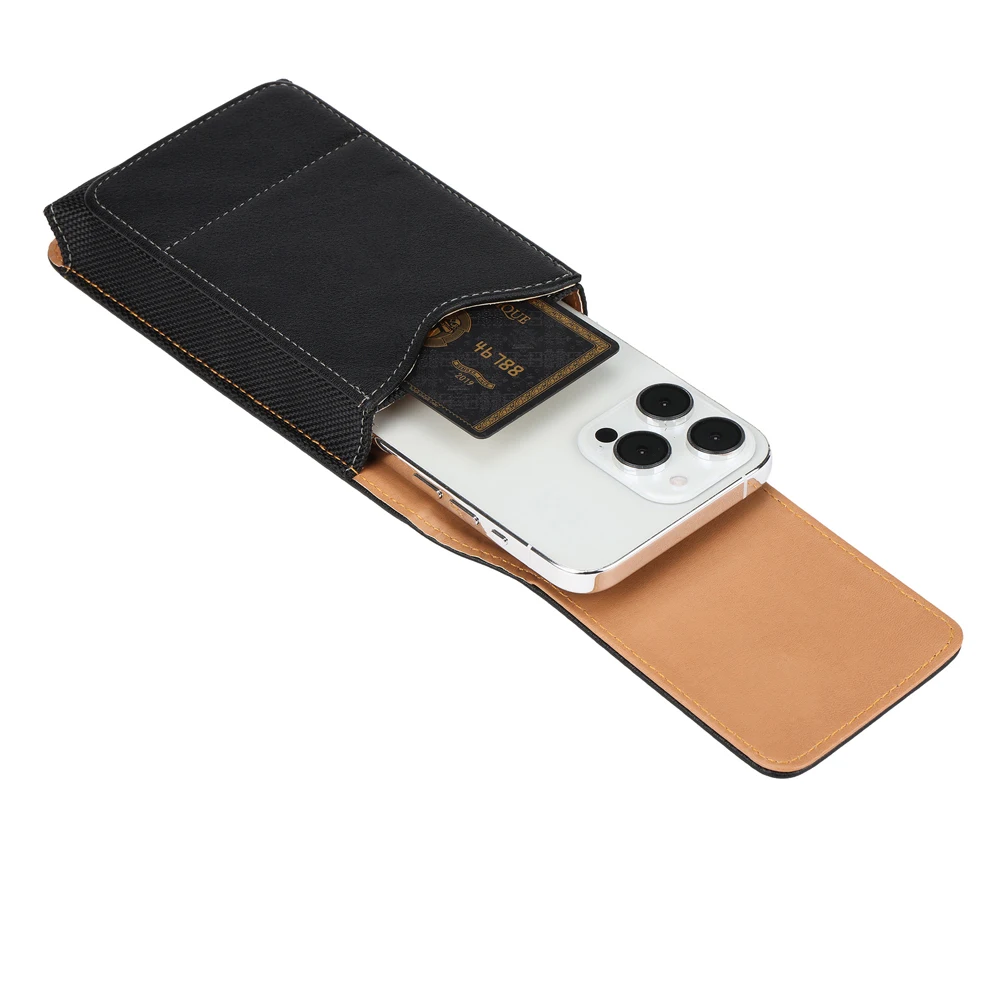 Universal Magnetic Leather Phone Belt Clip Case For iPhone Samsung Xiaomi 360 Degree Rotating Waist Bag Vertical Holster Cover thumbnail 4